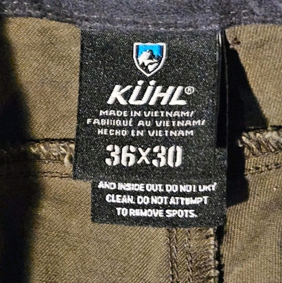 Kuhl Rydr Vintage Patina Dye Brown Outdoors Hiking Pants Utility Mens Size 36x30 - Picture 3 of 8